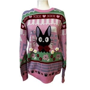 Kikis Delivery Service Sweater Studio Ghibli Jiji Cat Women's Size Med Boxlunch
